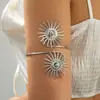 Pulsera de Brazalete Abierto Transfronteriza Europea y Americana Estilo Étnico Metal Moda Personalidad Exagerada Flor Mariposa Anillo de Brazo