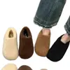 Pantuflas de Media Caña Peludas con Suela Gruesa de Felpa para Mujer 2026 Nuevas Otoño/Invierno sin Cordones Botas de Nieve Pantuflas de Algodón Cerradas con Forro de Terciopelo