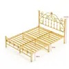 Cama de hierro forjado para uso doméstico, engrosada y reforzada, cama de princesa simple y moderna, cama doble de 1,8 m, cama de marco de hierro de lujo ligero individual de 1 m