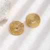 Aretes Europeos y Americanos Exagerados de Textura Geométrica de Acero Inoxidable para Mujer, Aretes de Diseño Nicho, Lujo Accesible y Aretes de Alta Gama