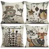 Funda de almohada navideña a cuadros estilo americano, funda de cojín cuadrado a cuadros de copo de nieve de felpa corta, funda de cojín para dormitorio