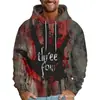 Esta No Es Mi Sangre Gráfico de Halloween Sudadera con Capucha para Hombre Impresa en 3D Sudaderas Populares de Hip Hop para Halloween de Manga Larga