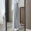 Pantalones de Hielo de Seda con Protección Solar para Mujer, Nuevo Estilo Otoño 2026, Cintura Alta, Corte Holgado, Adelgazantes, Casual, Pierna Recta Estrecha, Secado Rápido, Pierna Ancha