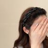 Diadema de Lujo Ligero con Diamantes de Imitación Retorcidos y Cabeza de Diamante, Diadema Simple Versátil de Gama Alta Antideslizante con Dientes, Accesorios para el Cabello, Pasador de Celebridad de Internet para Mujeres