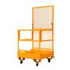 En stock plataforma tripulada de horquilla con ruedas plataforma tripulada móvil jaula de carretilla elevadora plataforma dispositivo de trabajo aéreo NK30A