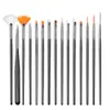 Kit de Canetas para Nail Art Conjunto de 15 Peças Conjunto Caneta para Desenho de Linhas Finas para Nail Art Flor Caneta de Pontos para Nail Art Pintada Caneta de Pintura para Nail Art Atacado