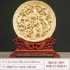 Talla en Madera de Ciprés de Nueve Dragones Jugando con Perlas, Gran Exhibición de Grandes Planes, Adornos de Disco, Tallas en Madera para Bonsái de Interior, Hueco Doble Cara Grande y Exquisito