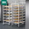 Carrito de Rack para Bandejas de Horneado de Acero Inoxidable Mengshi Caja para Pan Tostado Multi-Nivel Comercial para Hornear Pan Bandeja de 15 Niveles 30 Niveles
