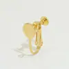 Clip para oreja con tornillo de retención color oro real 18K chapado en cobre con colgante sin perforación convertidor de clip para oreja sin dolor accesorios para pendientes DIY