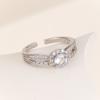 Nuevo anillo de circón de joyería de comercio exterior europeo y americano, anillo de platino, anillo de boda redondo para el dedo, joyería de diamantes al por mayor