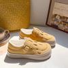 Sapatos Birkenan de sola grossa Beier femininos 2024 novos espessados de um pedal sapatos preguiçosos de bico fechado casuais BE-6808