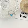Luz de luxo nicho design prata incrustada Parai dupla fileira branco fritilar anel elegante elegante all-match high-end