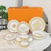 Carruaje de Caballos Dorado Transfronterizo Vajilla Retro Estilo Palacio Plato para Comida Occidental Tazón Cuchara Palillos Juego Regalo de Inauguración de Casa Negocio Venta al por Mayor