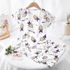 Terno de verão para meninas, pijamas infantis de manga curta para meninos e meninas, meia-idade, bebê de 3 a 15 anos, roupas leves e respiráveis para casa