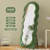 Espejo de pie ondulado de cuerpo entero de moda para uso doméstico, estilo Cream Ins, espejo de tocador para dormitorio de niñas, espejo de probador de alta gama