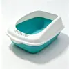 Caixa de areia para gatos semi-fechada, desodorizante, feita de material PP, design com tampa basculante, vaso sanitário anti-respingo para gatos, suprimentos extras grandes para animais de estimação do fabricante
