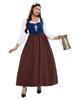 Amazon 2025 Novo Vestido de Corte Europeu Roupas Retrô Medievais Vestido Vapor Floral Floral Fazenda Colonial