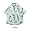 Camisa Hawaiana de Seda de Hielo para Hombre Camisa de Manga Corta de Moda para Hombre Camisa Floral de Playa de Verano para Hombre Ropa de Pareja Chaqueta Holgada