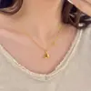 Nuevo Collar con Colgante de Caballo Dorado Tradicional Estilo Chino para Mujer, Colgante de Moneda, Cadena para Clavícula, Cadena de Cuello de Moda y Elegante Venta al por Mayor