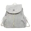 Mochila xadrez moderna e fresca para mulheres, novo estilo 2026, grande capacidade, estilo preppy, mochila casual, mochila estudantil leve