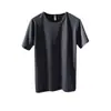 Camiseta de Malla de Seda Helada de Verano para Hombre de Manga Corta Ultra Delgada Transpirable de Color Sólido con Diseño Hueco de Caída Suave con Sensación de Hielo de Secado Rápido Capa Base