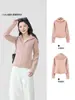 Moda Feminina Nova Outono 2026 Série Lu Moletom de Lã Slim Fit com Zíper Duplo e Capuz Jaqueta Quente