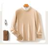 Suéter de Invierno 100% Lana Pura para Hombre Cuello Redondo 7 Agujas Grueso Suéter Jersey Suelto Cálido Cachemira Tejido Camiseta Base