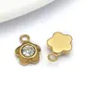 Pingente Estrela Geométrica de Cinco Pontas Hexagonal de Aço Inoxidável Bicolor Acessórios de Joias para Pulseira Colar Flor de Ameixa Pequena DIY