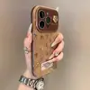 Adecuado para funda de teléfono Apple 17 Pro Max, cobertura total, a prueba de caídas, iPhone 16, diseño sin colisiones, 15, patrón floral marrón de nicho