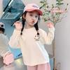 Nova Camiseta de Manga Comprida para Meninas, Algodão Puro, Camiseta Básica Princesa de Outono, Top Versátil e Moderno de Estilo Coreano para Meninas
