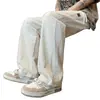 Calça Hip Hop Americana Masculina Primavera Nova Casual Calça de Perna Reta Tamanho Grande Calça de Moletom Perna Larga Calça Esportiva Calça Longa Solta