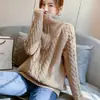 Suéter de Invierno 2026 Estilo Nuevo con Cremallera y Cuello Alto Engrosado para Mujer, Estilo Coreano Holgado, Moda Perezosa Versátil de Punto