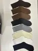 Calcetines Blancos sin Costuras para Mujer, Calcetines de Media Pantorrilla, Calcetines de Algodón para Otoño e Invierno, Calcetines Largos de Moda Grises Puros Anti-Pilling para Invierno