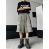 Pantalones Cortos Anchos Estilo Retro Americano Estampado de Leopardo Diseño para Hombres y Mujeres Sentido del Diseño Verano Nicho Casual Holgados Rectos