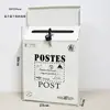 Buzón Vertical de Hierro Forjado Buzón Retro Buzón con Cerradura Buzón de Sugerencias Buzón de Pie para Exteriores Buzón de Tiempo