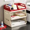 Estante de Almacenamiento Dopamina Escritorio Multicapa Plegable Estante de Snacks Estante de Almacenamiento de Cosméticos Cesta de Almacenamiento Plegable