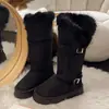 2026 Novas Botas de Neve Forradas com Lã para Mulheres Inverno Quente Solado Grosso Antiderrapante Cano Médio Botas de Algodão Botas Longas Botinhas com Fivela