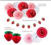 Elección de Amazon Decoración Colgante de Bola de Panal de Fresa Abanico de Papel Flor Decoración Colgante Tarjeta de Fresa 22 Piezas Bolas de Flores Rojas y Blancas con Lunares