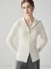Suéter de punto de cachemira 100% con solapa favorecedora para mujer, 26 estilos nuevos, doble cremallera, chaqueta cárdigan de punto de cuello alto