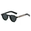Gafas de Sol Redondas Gruesas Estilo Retro de Ácido Propiónico Transfronterizas con un Toque de Alta Gama para Caras Redondas Pequeñas, Gafas de Sol con Protección Solar para Hombres y Mujeres