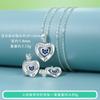 Pendientes de plata de ley S925 con forma de corazón y hojas de mil colores con colgante de circonita, ideales para el comercio exterior de AliExpress.