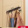 Gancho para puerta trasera de aluminio espacial, colgador, sin perforaciones, fuerte capacidad de carga, gancho adhesivo, perchero, almacenamiento para colgar en la pared