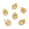 Pendente Oval Olho Rosa Sol Banhado a Ouro 14K Conserva Cor Acessórios para Brincos Colares Artesanais DIY
