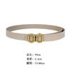 Cinturón Vintage de Doble Hebilla para Mujer Jeans Estilo Coreano Simple Combinable Famoso en Internet Cinturón de Cuero Genuino de Piel de Vaca Decoración
