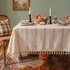 Toalha de mesa estilo Ins para café, à prova d'água e de óleo, toalha de mesa de jantar sem lavagem, toalha de mesa retangular de algodão e linho de cor sólida para mesa de cabeceira