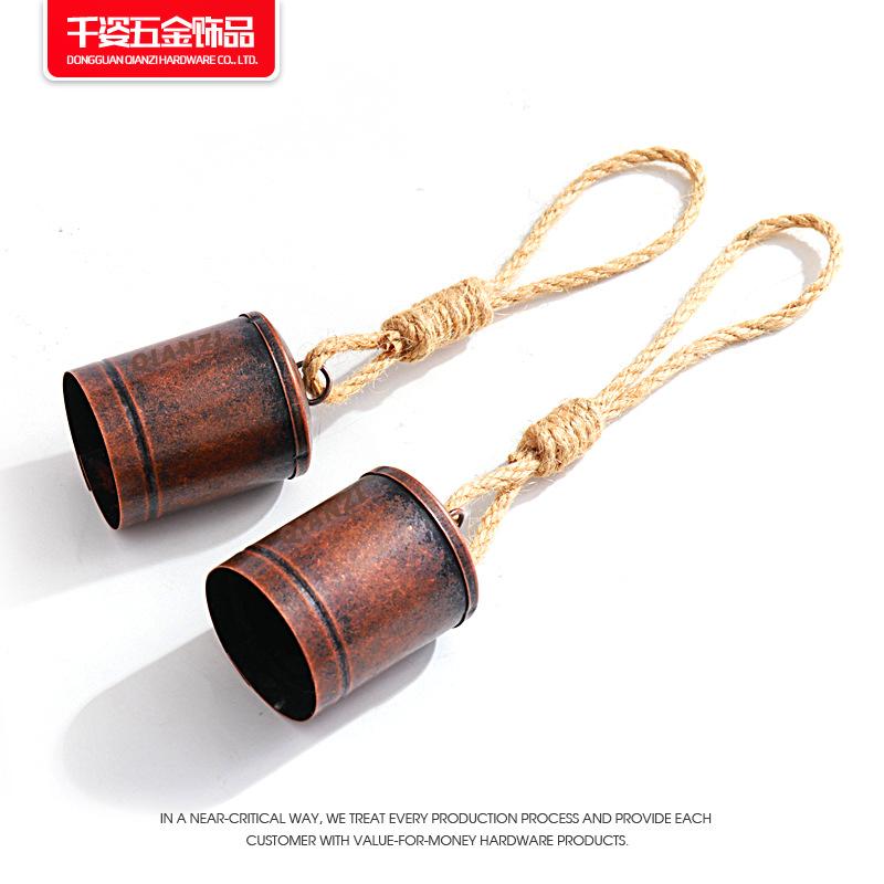 单个铁皮筒麻绳铃铛12