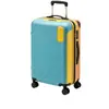 Mala de Viagem Rígida com Zíper e Cor Contrastante Feita de Material PC Puro 20 polegadas com Fechadura de Senha e Proteção de Canto para Viagens de Negócios
