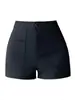 Pantalones Cortos de Traje Negros para Mujer Otoño e Invierno 2023 Nuevos Sexy Chicas Calientes Cintura Alta Envolvente de Cadera Pantalones de Abrigo Pierna Ancha Pantalones de Bota