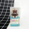Vela de cumpleaños de Red Net para romper la cáscara, oso de color, vela de llama de color, letra curva, vela de feliz cumpleaños