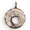 Gravel de cristal bronce enrollado redondo árbol de la vida árbol de la fortuna colgante Amazon ebay joyería transfronteriza al por mayor